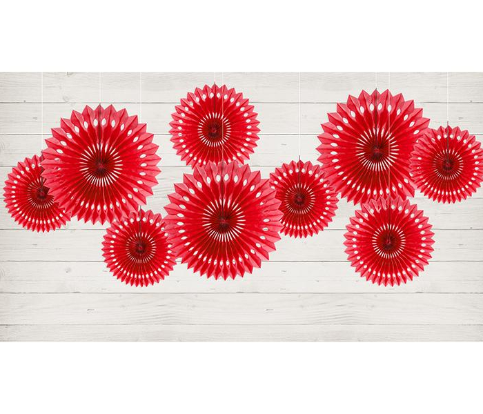 Tissue fan, red, 20-30cm