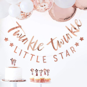 Twinkl Twinkle Roséguld Banner Girlang