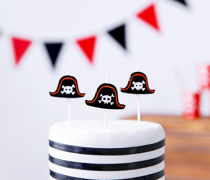 Tårtljus Pirater Pirattema 5-Pack - PartyDeco