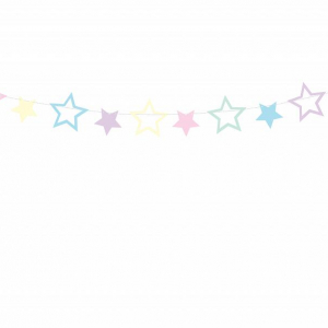 Girlang Banner Stjärnor - Pastell Unicorn