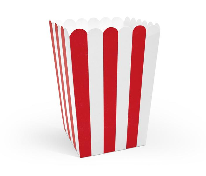 Popcornboxar Röd-Vita Randiga Lådor Askar Snackslådor 6-Pack