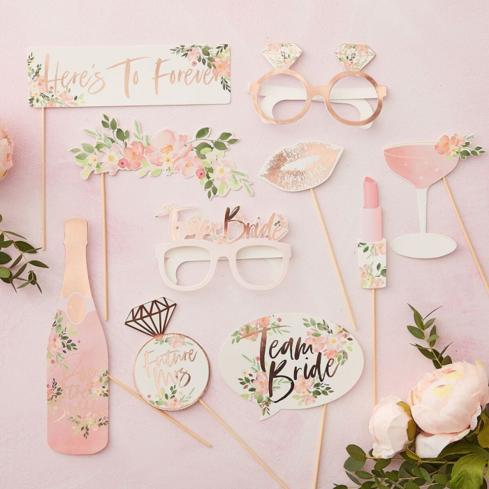 Photo Booth Props Floral - Team Bride
