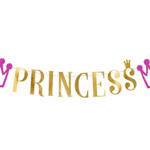 Girlang Banner Princess Guld/Rosa