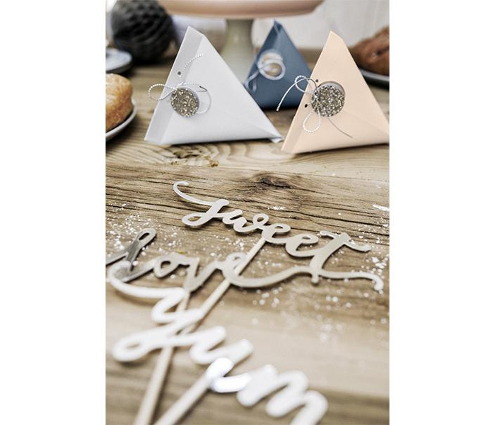 Cake Picks Toppers, Love - Sweet - Yum i Silver