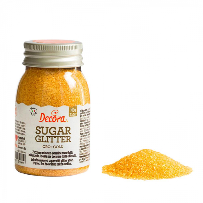 Sanding Glitter Sugar Guld Färgat Socker Strössel 100 g - Decora