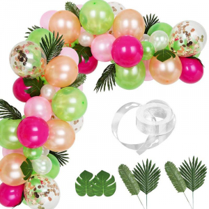 Ballongbåge - Grön/Rosa Hawaiitema