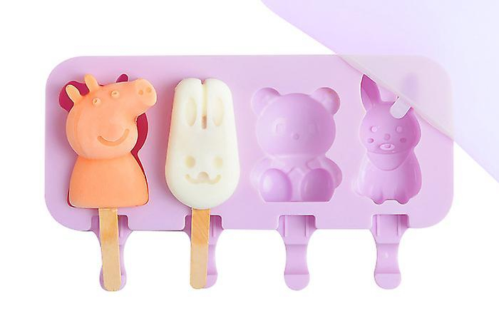Glassform i Silikon Djur Greta Gris Kanin Popsicles