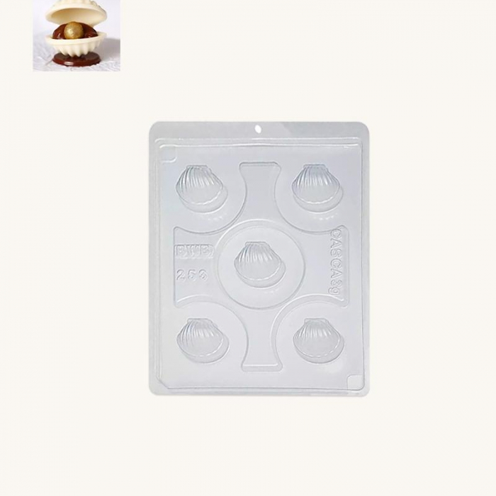 BWB 253 - Special 3-Part Mold - Snäckor Pralinform Chokladform - Concha Shell