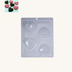 BWB 9836 - Special 3-Part Mold - Pralinform Diamant Hjärtan 4st, Chokladform