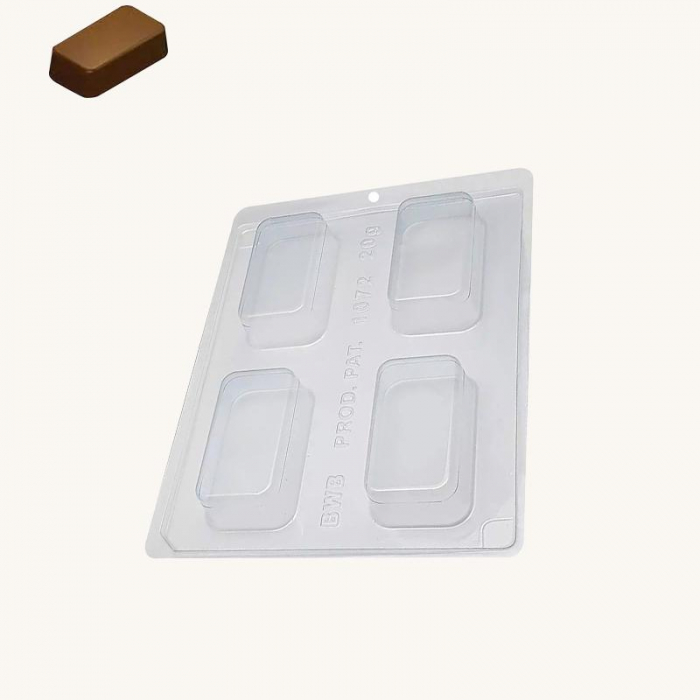 BWB 1072 - Special 3-Part Mold - Pralinform Chokladform 4st Bar