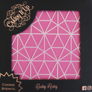 Baby Ruby Cookie Stencil Scahblon Geometriskt Mönster - Caking It Up