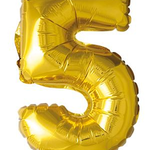 Sifferballong "5" - Guld