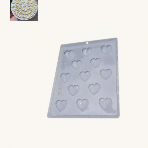 BWB 9835 - Pralinform Små Diamant Hjärta 13st- Diamond Heart - Simple Mold