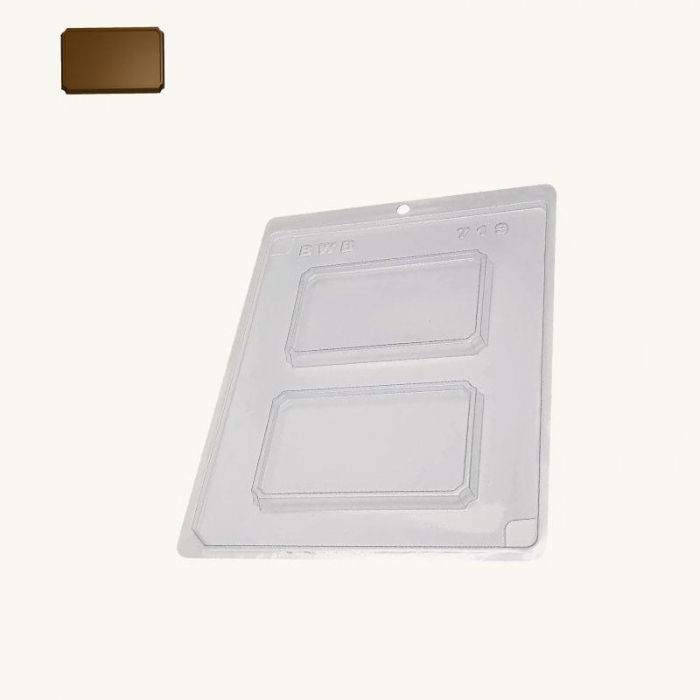 BWB Simple Mold - Placa Retangular 719 - Pralinform Chokladform Ram