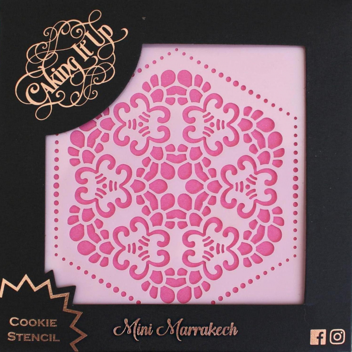 Mini Marrakech Cookie Stencil Scahblon Mönster - Caking It Up