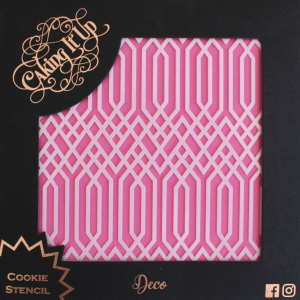 Deco Cookie Stencil Scahblon Geometriskt Mönster - Caking It Up