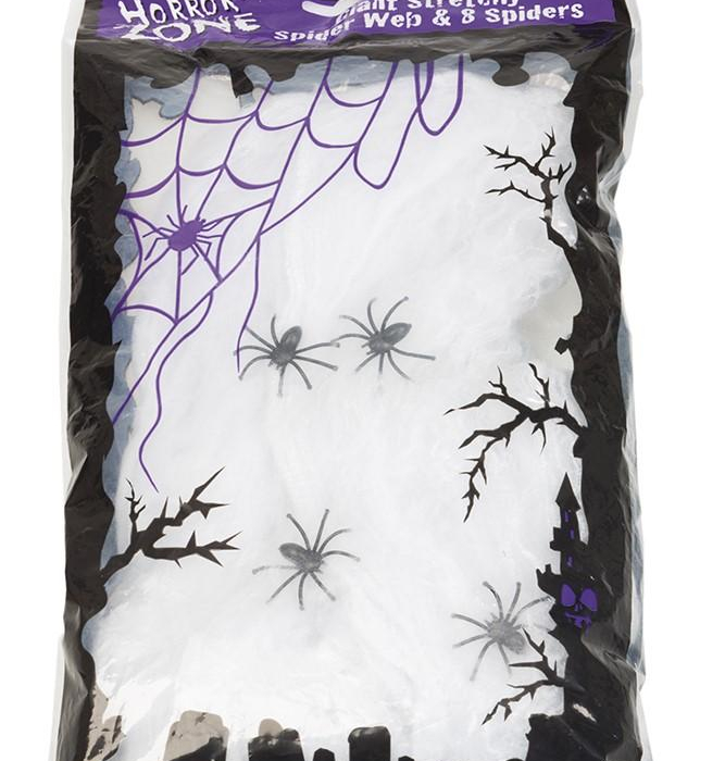Spindelväv med 8st spindlar- Halloween