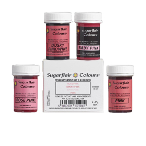 Sugarflair Paste Colour Pink/Rosa Set 4st
