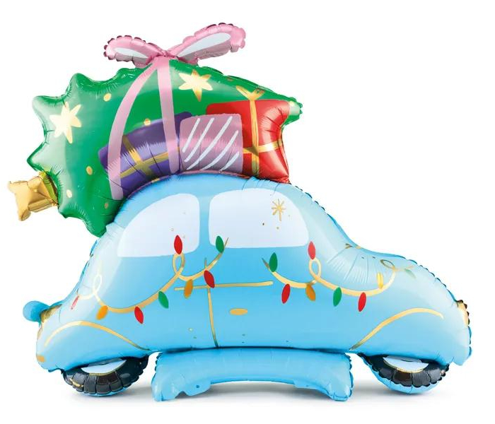 Folieballong Christmas Car Julbil 102x107 cm