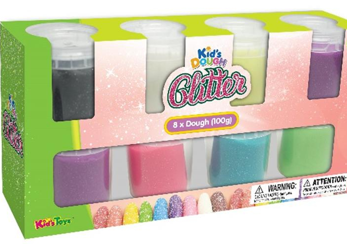 Modellera med glitter 8 pack - JDE Glitter Dough 8x100 g