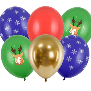 Ballonger- Merry Christmas Jul 30cm 6-pack