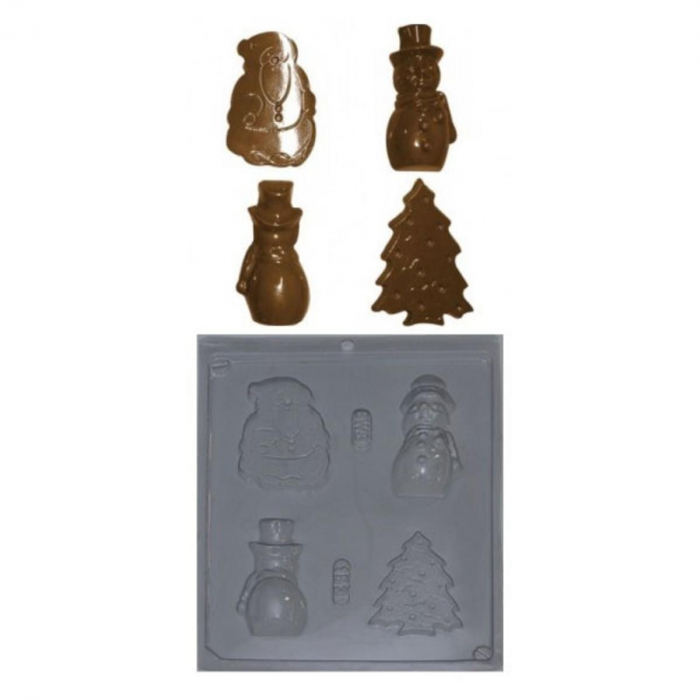 Pralinform Julmotiv Tomte Gran - BWB Simple Mold 153