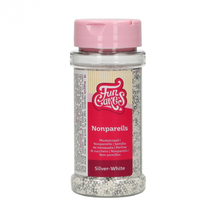 FunCakes - Nonpareils Silver-White Vit Strössel 80g