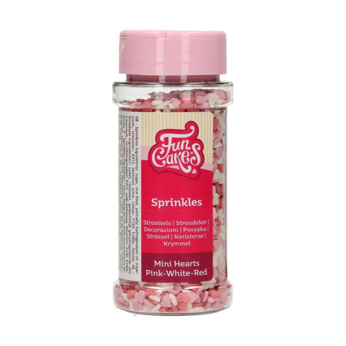 FunCakes - Hjärtan Mini Rosa Vit Rött Strössel 60g