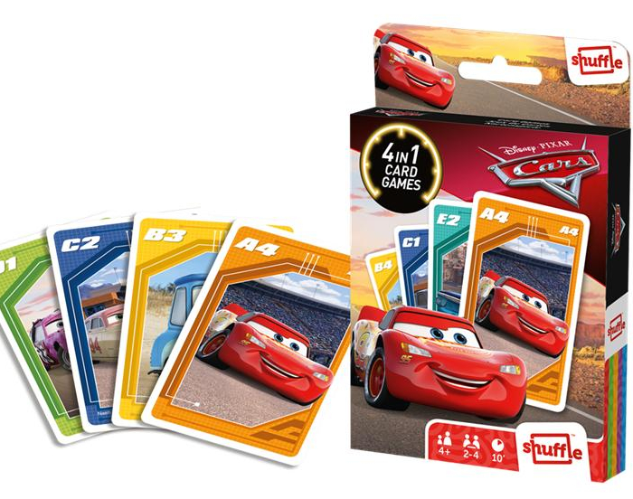 Cars Card Game 4-in-1 CDU- Kortspel