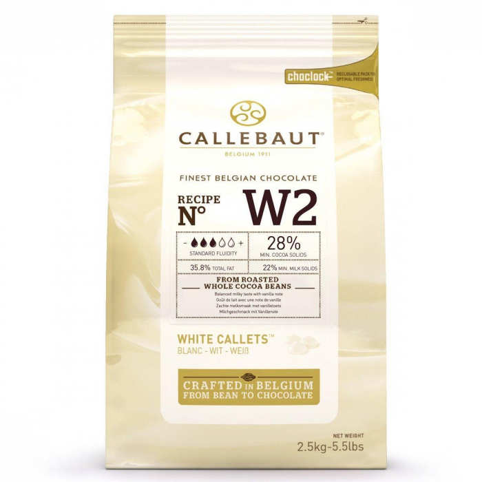 FYND 04/23 Callebaut Belgisk Choklad W2, vit, 2,5 kg