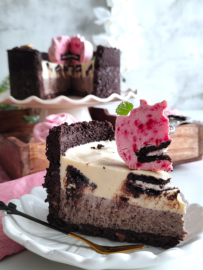 Uppskuren bit oreo cheesecake no bake