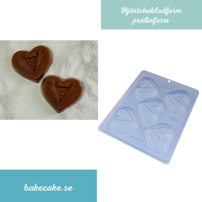 BWB Simple Mold - Coração Fraque 1386 - Pralinform Chokladform Hjärta