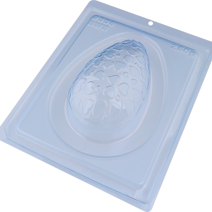 BWB 9336 - Special 3-Part Mold - Pralinform Ägg med Hjärtan 250g