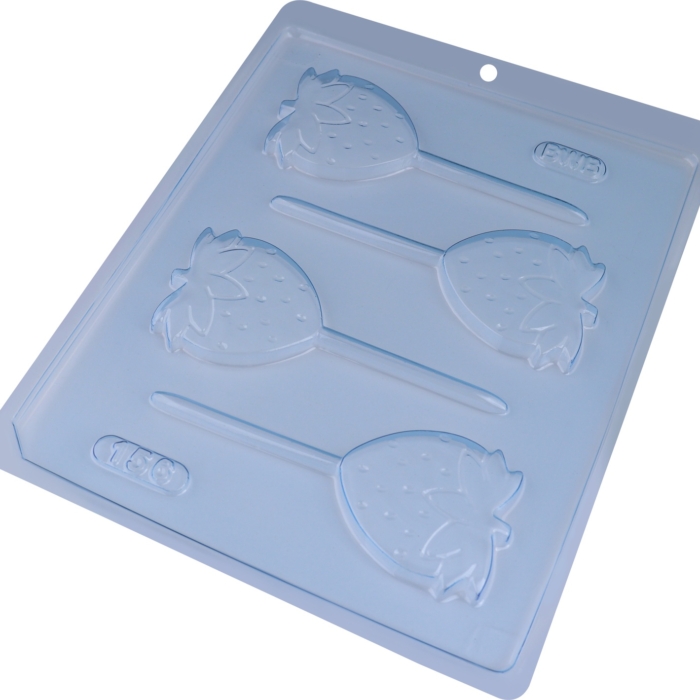 BWB Simple Mold - Pirulito Morangos 156 - Pralinform Chokladform Jordgubbe