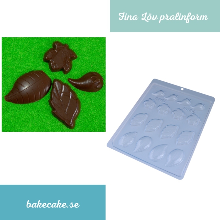 BWB Simple Mold - Folhas 9342 - Pralinform Löv 16st Chokladform