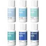 Colour Mill Blå Chokladfärg Färgpaket Oljebaserad Ätbar Färg 6-Pack - Colour Mill