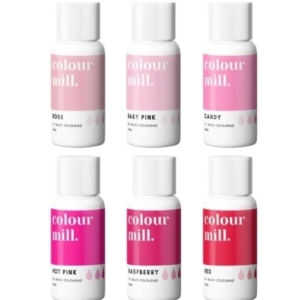 Rosa Chokladfärg Färgpaket Oljebaserad Ätbar Färg 6-Pack - Colour Mill