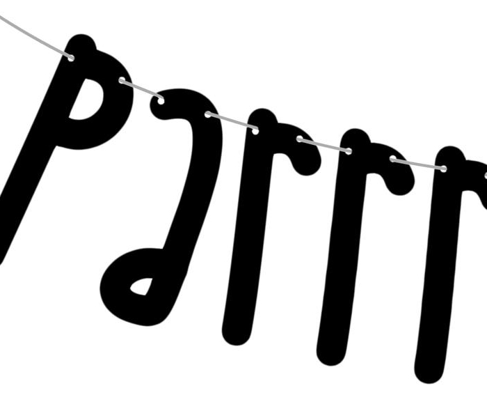 Girlang - Parrrty time - Meow Party Vimpel Backdrop
