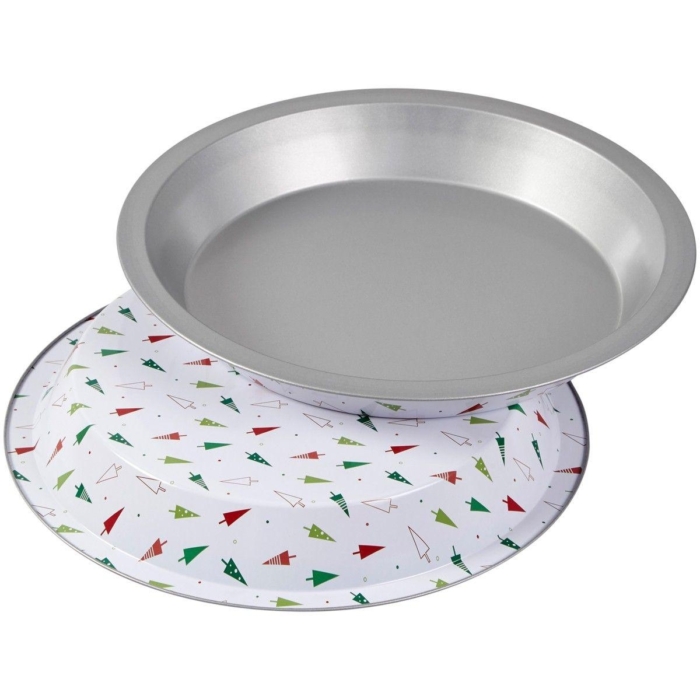 Engångsform 2-Pack Semi-Disposable Tin Pie Pan Xmas - Wilton