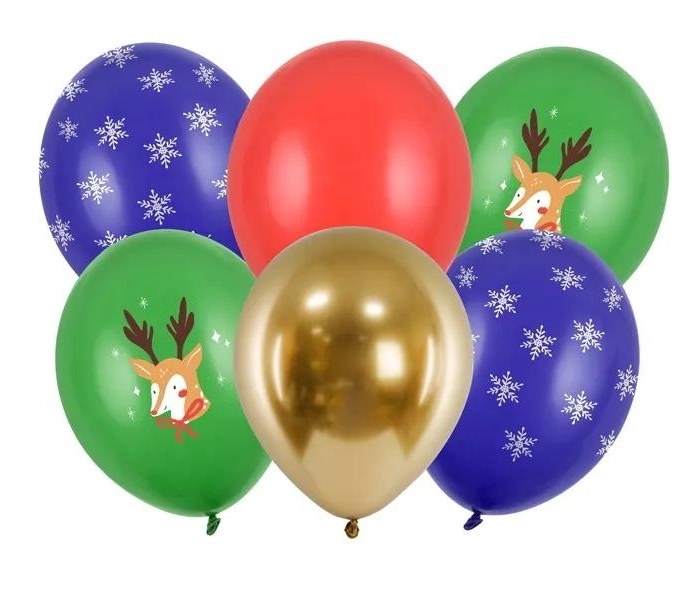 Ballonger- Merry Christmas Jul 30cm 6-pack