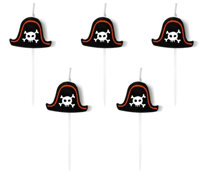 Tårtljus Pirater Pirattema 5-Pack - PartyDeco