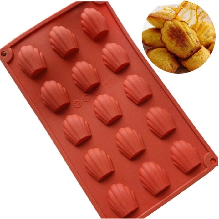 Madeleine form Silikonform 15 st Silikonbakformar