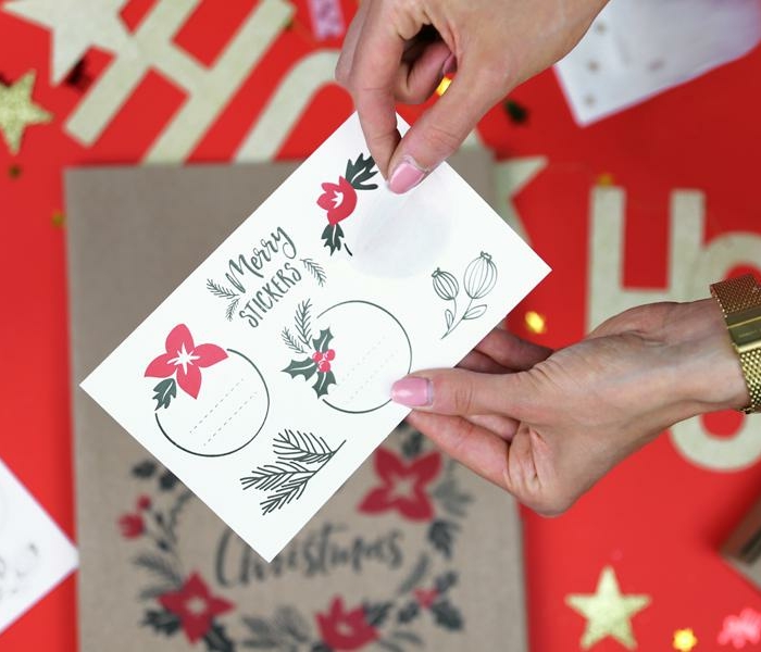 Presentpåsar God Jul, Gift bags Merry Little Christmas, kraft 3-Pack