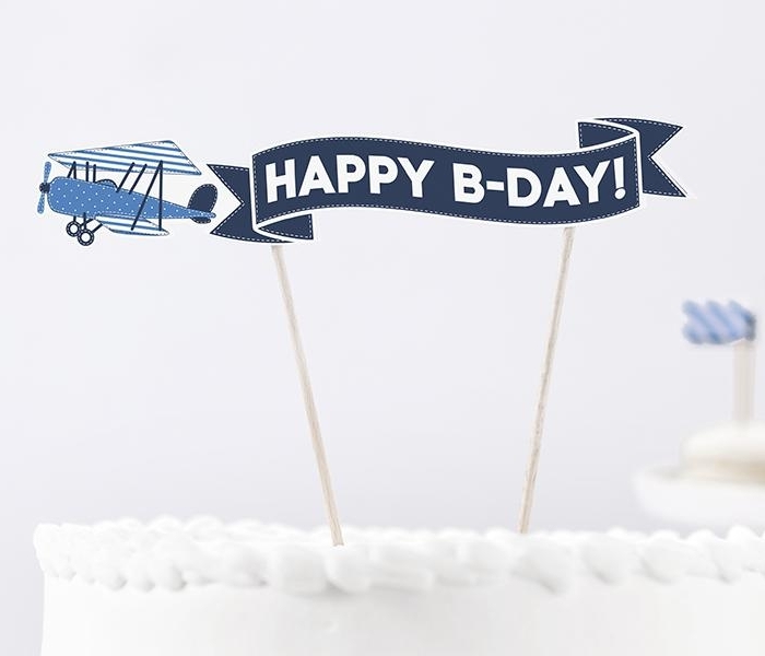 Caketopper Flygplan Banderoll