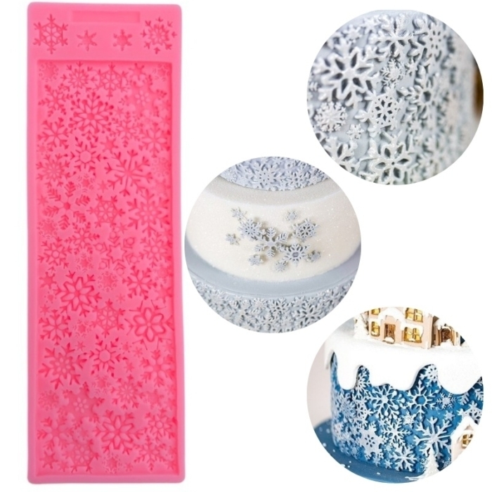 Snöflinga Mönster Silikonform för Fondant – Bakecake