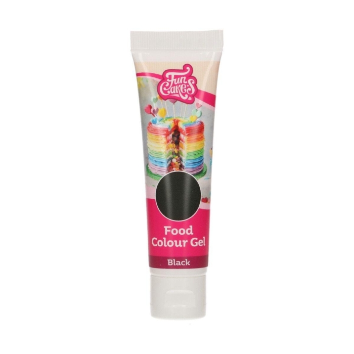 Pastafärg Black, Svart Geléfärg - FunCakes FunColors