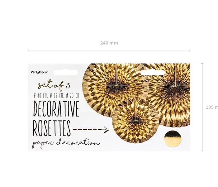 Guld Pin Wheels 3-Pack