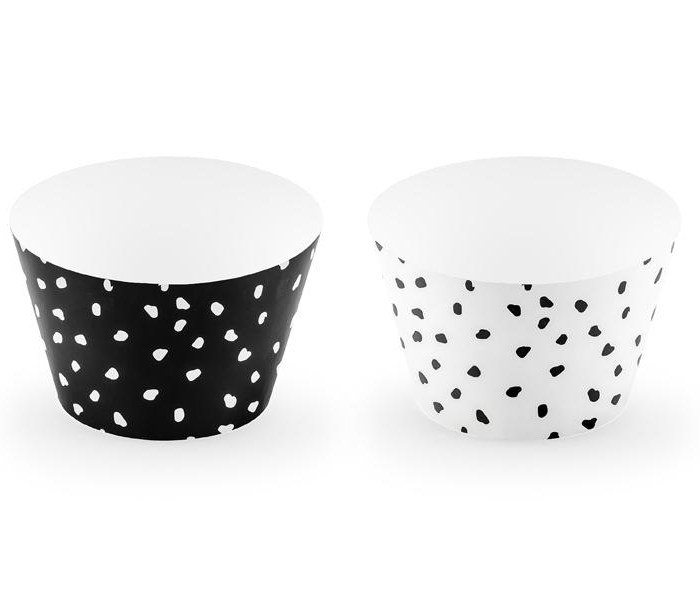 Cupcake Wrappers Dotty Prickiga Muffinsformar - Svart/Vit