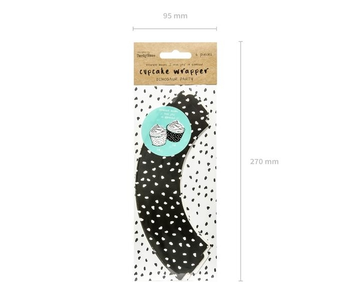 Cupcake Wrappers Dotty Prickiga Muffinsformar - Svart/Vit