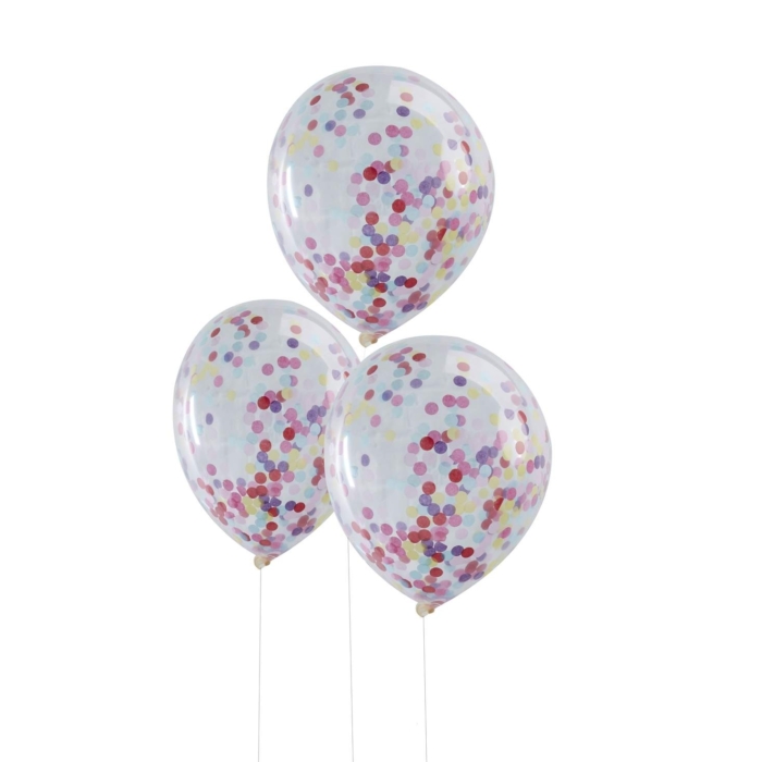 Konfetti Ballonger 30cm - 5-Pack